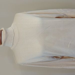 PRADA cream/offwhite 100% silk turtleneck